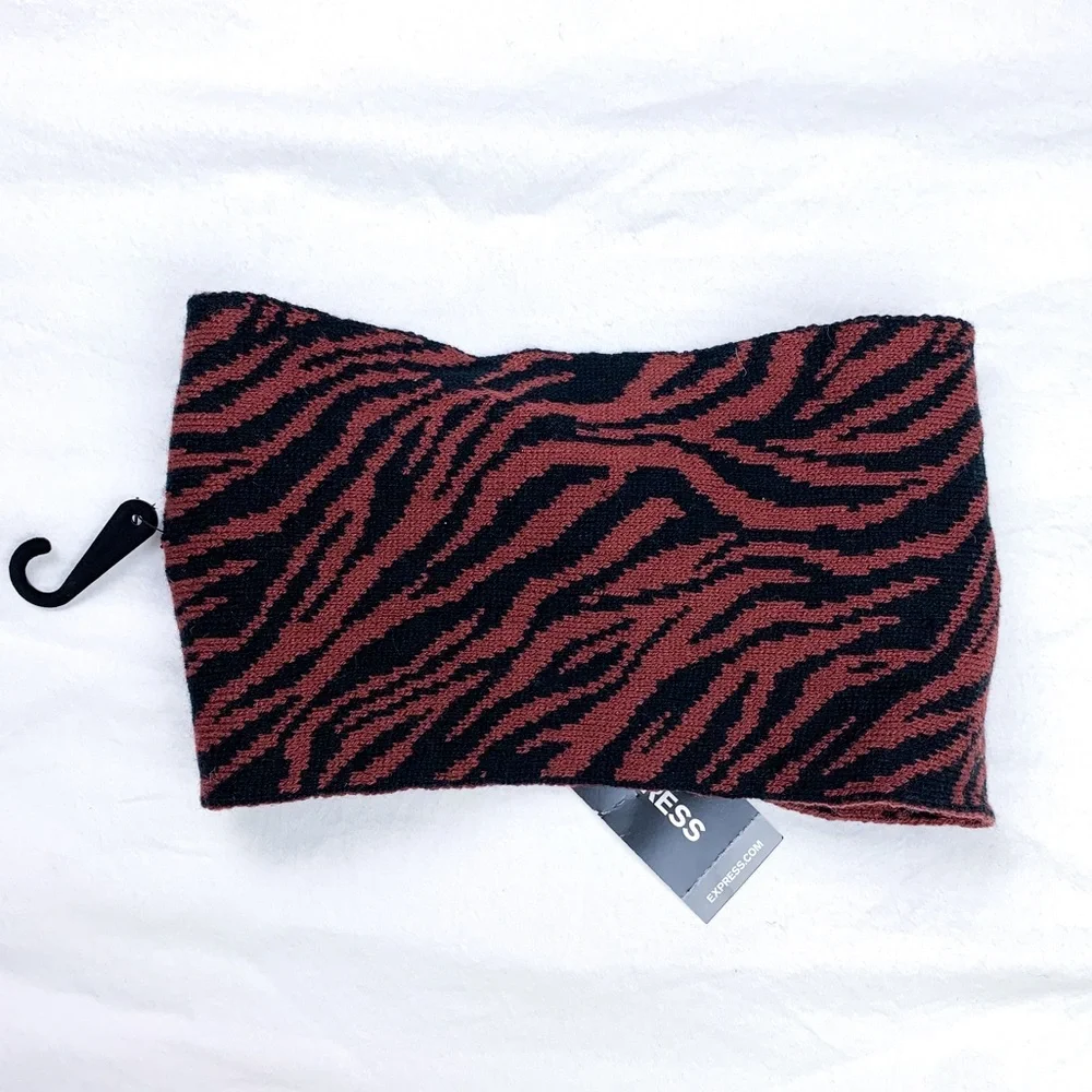 Express Brown Zebra Print Winter Headband